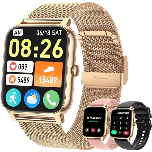 Smart Watch for Women Men Fitness: (Make/Answer Call) Bluetooth Smartwatch for Android Phones iPhone Waterproof Outdoor Sport Digital Running Watches Health Tracker Heart Rate Monitor Step Counter