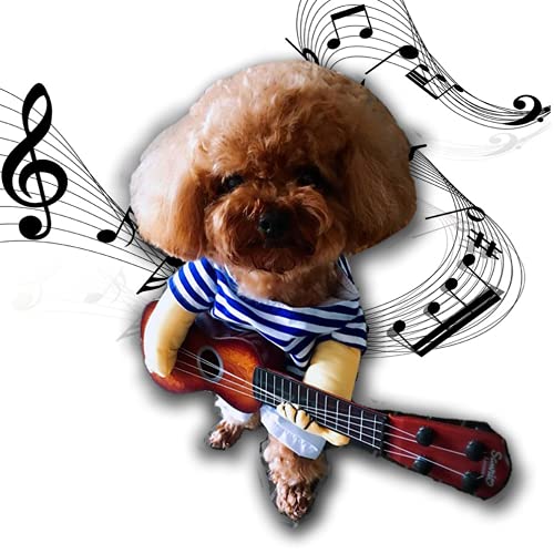 NACOCO Pet Guitar Costume Dog Costumes Cat Halloween Christmas Cosplay Party Funny Outfit Clothes (M)