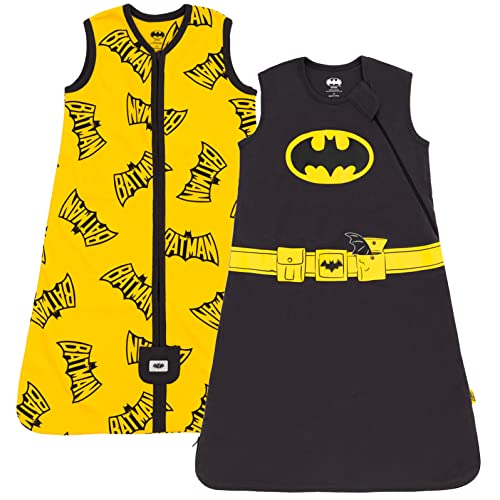 DC Comics Batman Mens 2 Pack Zip Up Sleep Sacks Black/Yellow Medium