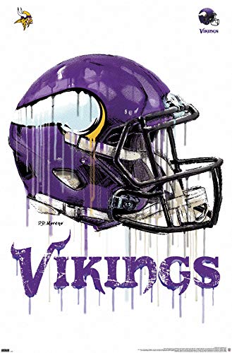 Trends International NFL Minnesota Vikings - Drip Helmet 20 Wall Poster, 22.375' x 34', Unframed Version