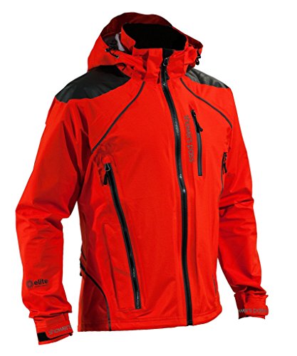 Showers Pass Men's Refuge Waterproof Breathable Windproof Hooded Packable Rain Jacket - Cayenne Red - Size Medium