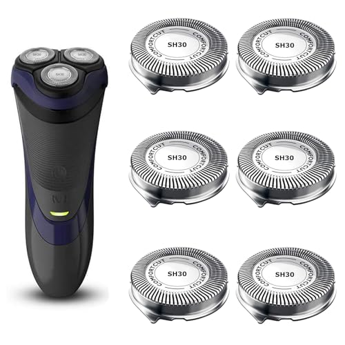 SH30 Replacement Heads for Philips Norelco Series 3000, 2000, 1000 Shavers and S738 Click and Style, ComfortCut Shaving Heads 6 Pack