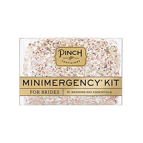 Pinch Provisions Minimergency Kit for Brides, Pink Diamond, Includes 21 Must-Have Emergency Essential Items for Your Big Wedding Day, Compact, Multi-Functional Zipper Pouch, Perfect Survival Kit Gift