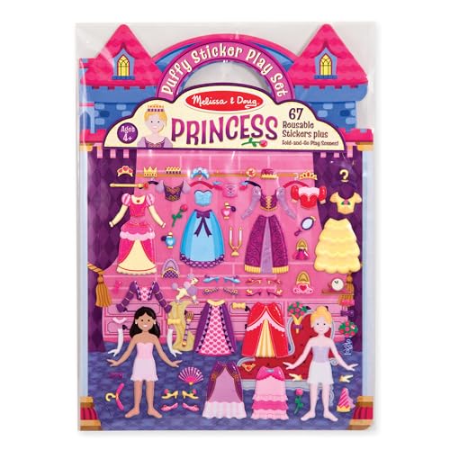 Melissa & Doug Puffy Sticker Set: Princess - 67 Reusable Stickers - FSC Certified