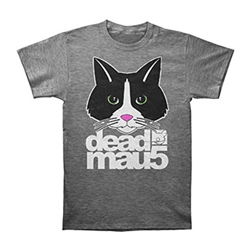 FEA Deadmau 5 Meow Heads Mens Slim Fit T-Shirt, Heather Grey, 2XL