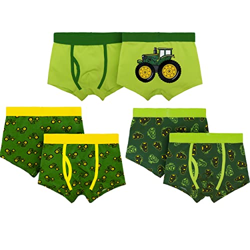 John Deere Boys' Toddler Child Boxer Brief Underwear, Green Lime Green Dark Green, 4T-5T