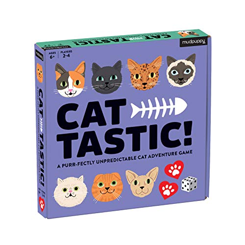 Mudpuppy Cat-Tastic! Board Game – Exciting Cat Board Game for 2-4 Players, Teaches Real Life Cat Caring Skills – Ideal for Ages 6+ – Great Cat Lover’s Gift Idea, Multicolor