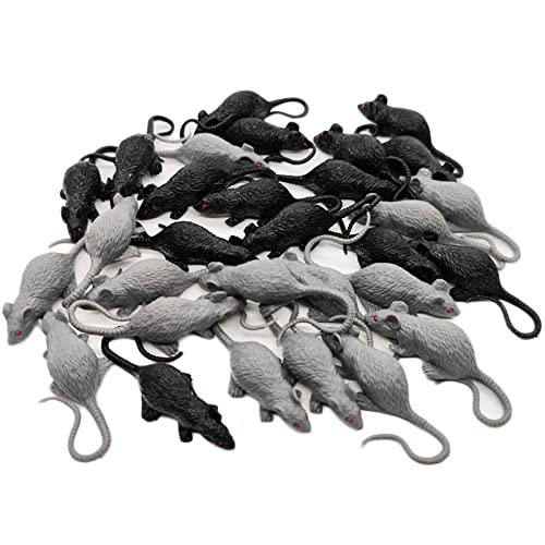 30 Pack Mini Simulated Mouse Model Realistic Terror Plastic Mouse Figurines Small Fake Mouse for Novelty Toy Kids' Halloween Toy Joke Prank
