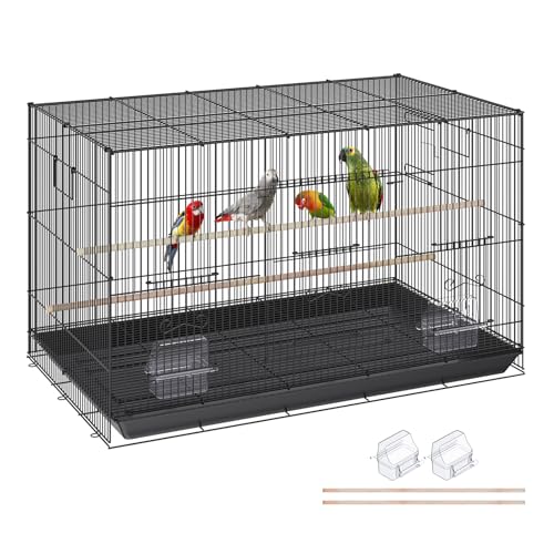 VEVOR 30 Inch Flight Bird Cage, Stackable Bird Cage Parakeet Cage with Slide-Out Tray and Handle, Small Parrots Birdcage for Cockatiels Budgies Conure Macaw Finch Lovebirds Canaries Pigeons
