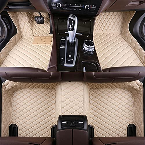 AJDGL Customize All-Weather Protection Luxury Leather Floor Mats for Cars, SUVs, and Trucks According to Automotive Model (3D Beige Floor mats for Cars)