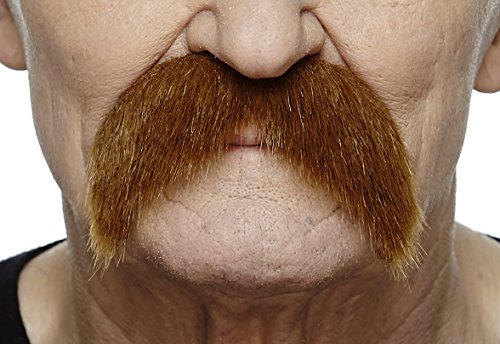 Mustaches Self Adhesive Fake Mustache, Novelty, Walrus False Facial Hair for Adults, Costume Accessory for Halloween, Ginger Color