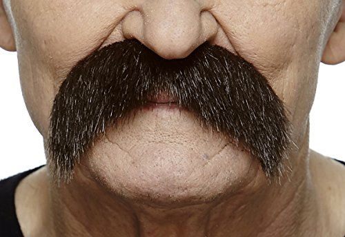 Mustaches Self Adhesive Fake Mustache, Novelty, Walrus False Facial Hair for Adults, Costume Accessory for Halloween, Brown Color