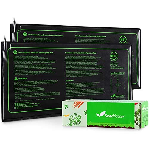 MET Certified 2 Pack Seedling Heat Mat, Seedfactor Waterproof Durable Germination Station Heat Mat, Warm Hydroponic Heating Pad for Indoor Home Gardening Seed Starter(10' X 20')