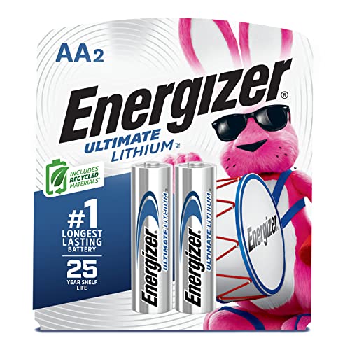 Energizer AA Lithium Batteries, World's Longest Lasting Double A Battery, Ultimate Lithium (2 Battery Count) - Packaging May Vary
