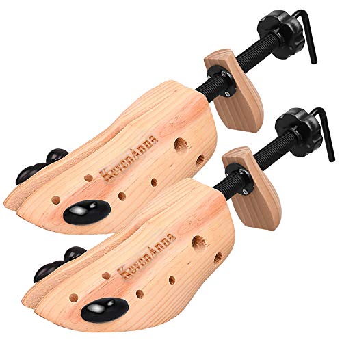 KevenAnna Pair of Premium Professional 4-way Wooden Shoe Trees, Wooden Shoe Stretcher for Men or Women (Large)