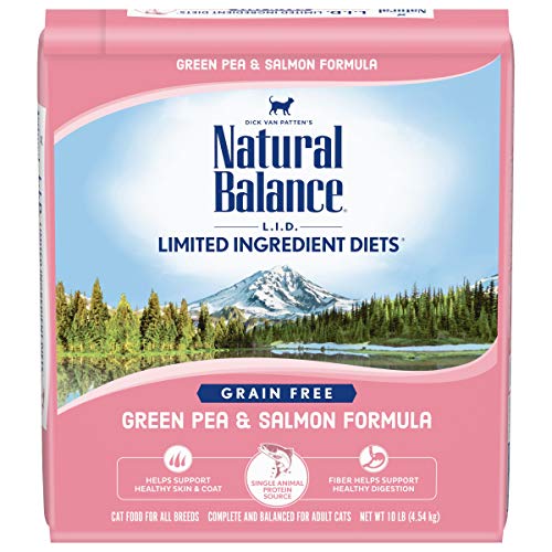 Natural Balance Limited Ingredient Adult Grain-Free Dry Cat Food, Salmon & Green Pea Recipe, 10 Pound (Pack of 1)