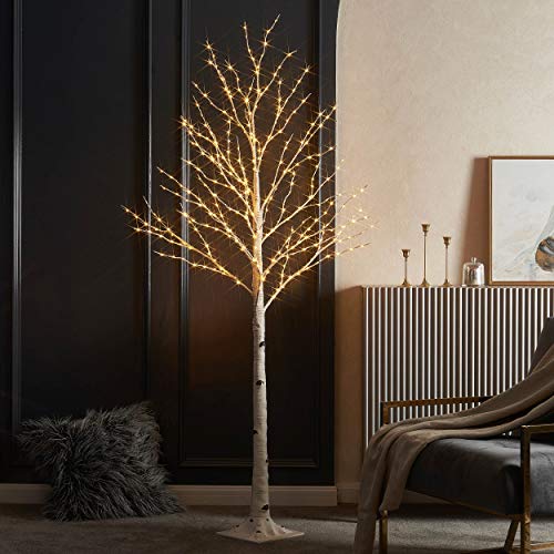 LITBLOOM Lighted Twig Birch Tree with Fairy Lights 6FT 330 LED for Indoor Outdoor Home and Christmas Holiday Decoration