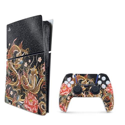 MightySkins Glossy Glitter Skin Compatible With Playstation 5 PS5 Slim Disk Edition Bundle - Succulent | Protective, Durable High-Gloss Glitter Finish | Easy To Apply & Change Styles | Made in the USA