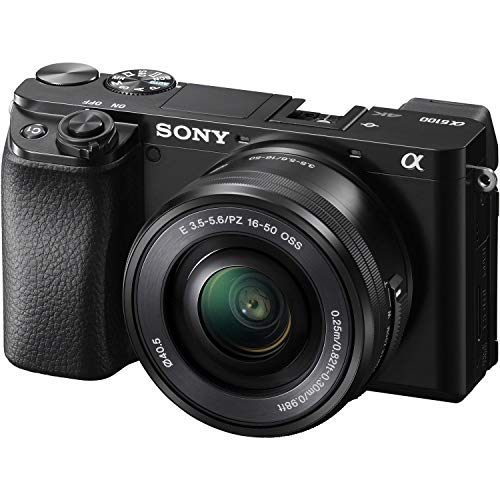 Sony Alpha A6100 Mirrorless Camera with 16-50mm Zoom Lens, Black (ILCE6100L/B)