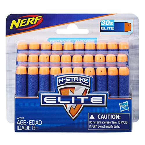 Nerf Darts 30 Pack Refill For Elite Blasters -- Official N-Strike Elite Darts -- For Kids, Teens, Adults , Blue