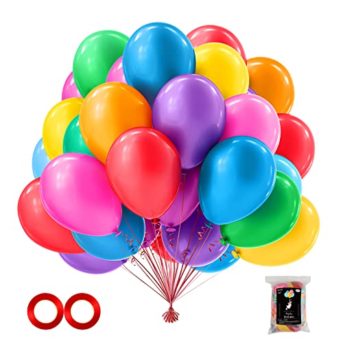 OWill 120pcs Balloons Assorted Color 12 Inches Rainbow Latex Balloons,Color Party Balloons for Birthday Baby Shower Wedding Party Supplies Arch Garland Decoration