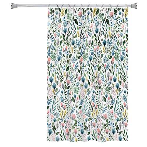 Splash Home Sia Floral Design Polyester Shower Curtain, for Bathroom and Bathtub Curtains, Lightweight Washable Cloth & Water-Resistant, 70W x 72H Inch