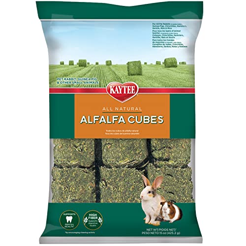 Kaytee Alfalfa Cubes for Rabbits, Guinea Pigs, and Other Small Animals, 15 oz
