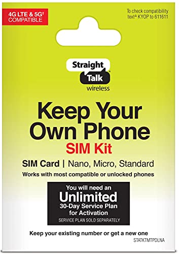 Straight Talk Keep Your Own Phone (KYOP) CDMA/GSM Duo SIM Card Kit, Verizon/T-Mobile Compatible