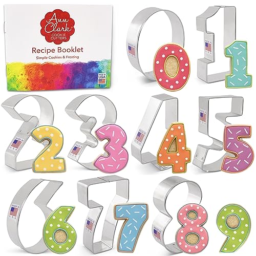 Number Cookie Cutters 9-Pc. Set Made in USA by Ann Clark