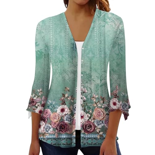 Womens Cardigan Hawaiian Shirts for Women Summer Sweaters for Women Cover Ups for Swimwear Women Kimono Robes for Women Lightweight Cardigan White Cardigan Green Cardigan（4-Light Green,Large）