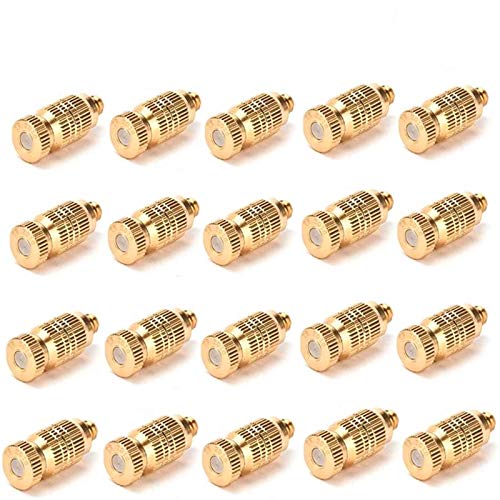 Warmshine 20 Pack 0.2mm Garden High Pressure Spray Misting Nozzle Atomizing Nozzle for Landscaping,air humidification, 0.008' Orifice (0.2mm), 3/16 UNC,Operation Pressure(20-80) kg