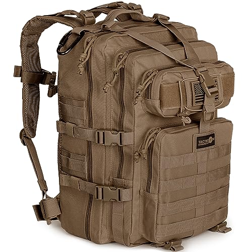 24BattlePack Tactical Backpack | 1 to 3 Day Assault Pack | Combat Veteran Owned Company |40L Bug Out Bag (Coyote Brown)