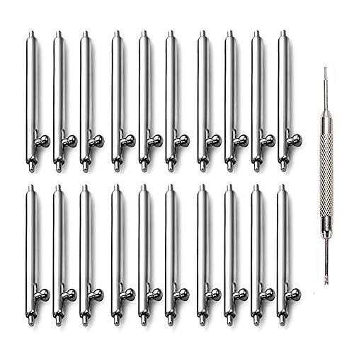 Aokelily Quick Release Spring Bars Pins-20PCS 12mm 14mm 16mm 18mm 20mm 22mm 24mm Stainless Steel Watch Strap Belts Pins Diameter 1.15mm +Watch Repair Spring Bar Tool