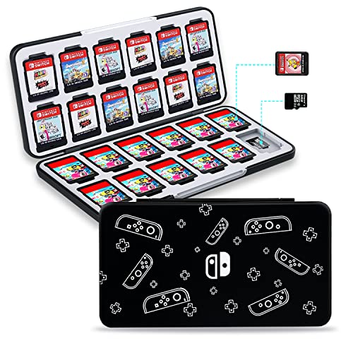 NOOP Game Card Case for Nintendo Switch& Switch OLED Game Card and Micro SD Card, Carrying Storage Case with 24 Game Card Slots and 24 Micro SD Card Slots (Joy-Con Grip)