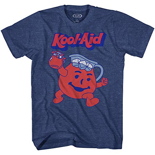 Kool-Aid Man Logo Oh Yeah! Adult T-Shirt(Heather Navy,Large)