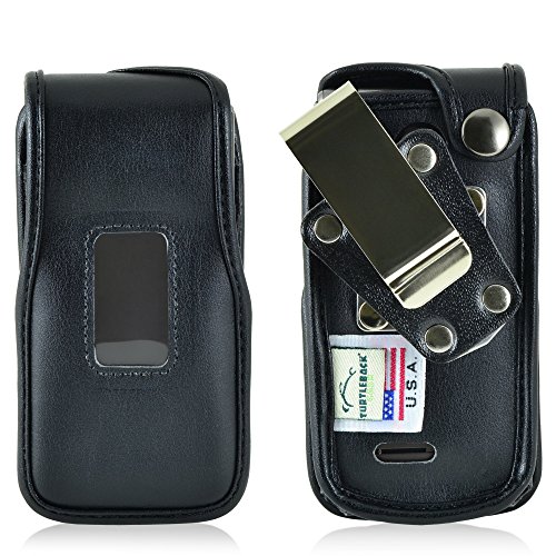Turtleback Fitted Case Made for LG Exalt 2 II VN370 Flip Phone Black Leather Rotating Removable Metal Belt Clip Made in USA