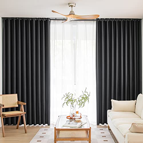 MOONVAN Window Black Blackout Curtains for Bedroom 84 inches Long 2 Panels Set Grommet Blackout Drapes Energy Saving Noise Reducing Thermal Insulated for Bedroom Living Room Nursery