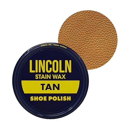 Lincoln Shoe Polish Wax - 2-1/8 oz | Made in USA Since 1925 - Tan