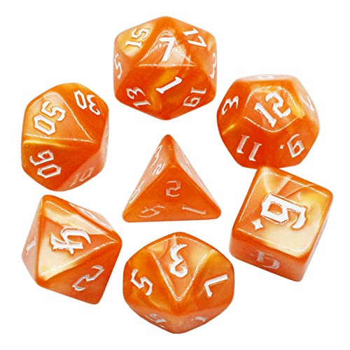 DND Dice Set RPG Polyhedral Dice Fit Dungeons and Dragons(D&D) Pathfinder (Orange)