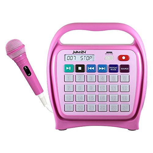 HamiltonBuhl Juke24 - Portable, Digital Jukebox with CD Player and Karaoke Function - Pink, 11 * 10 * 6