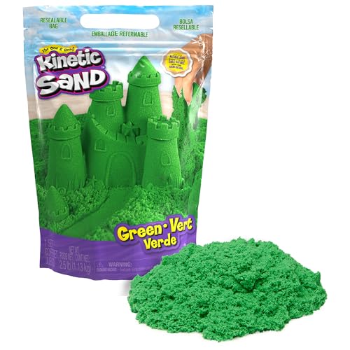 Kinetic Sand, 2.5lbs Green Play Sand, Moldable Sensory Toys for Kids, Resealable Bag, Ages 3+