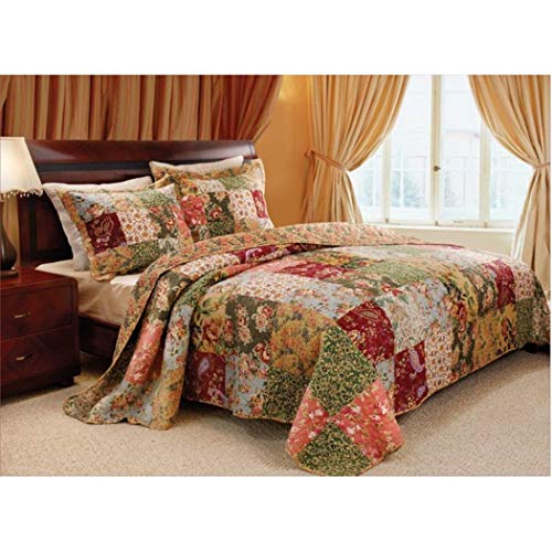 French Country Patchwork Quilt Bedspread Set King Size