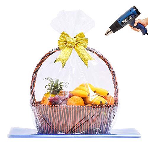 LazyMe Extra Large Jumbo Shrink Wrap Bags Cellophane Bags for Gift Baskets - 40x47 Inch Easter Basket Bags (10 pcs, XXXL)