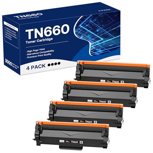 WEAREC Compatible Toner Cartridge Replacement for Brother TN660 TN-660 TN630 High Yield Work with HL-L2300D HL-L2360DW MFC-L2740DW MFC-L2700DWR DCP-L2540DN Printer(Black,4 Pack)