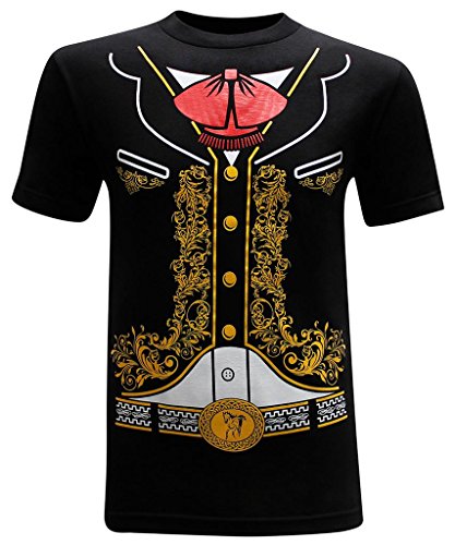 tees geek Mariachi Men's T-Shirt, Black, X-Large