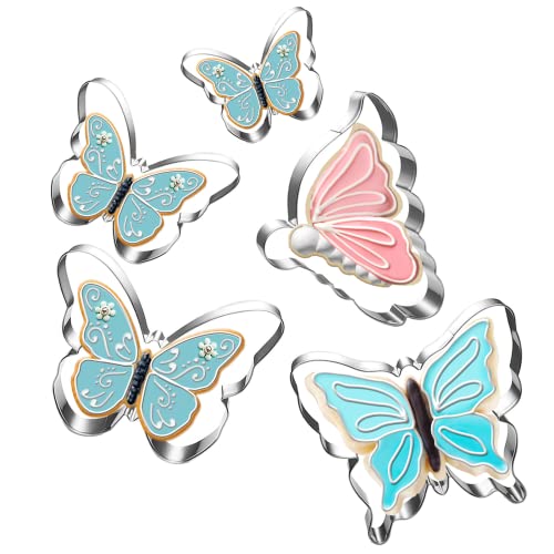 Butterfly Cookie Cutter Set-5 Piece-Butterfly Fondant Biscui Cutters