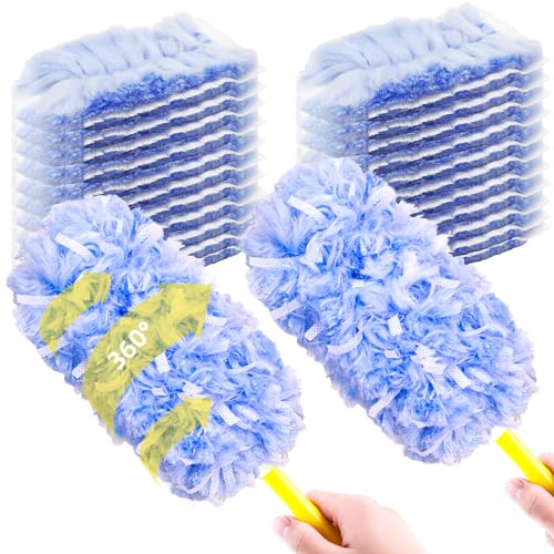 Duster Refills for Swiffer Heavy Duty Refill Duster Kit, Multi Surface 360 Duster, 30 Count Heavy Duty Duster Refills with 2 Handle for Cleaning Home, Office, Furniture