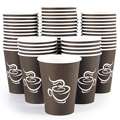 LITOPAK 240 Pack 12 oz Paper Cups, Disposable Coffee Cups, Paper Drinking Cups, Brown Disposable Cups, Paper Hot Coffee Cups, Paper Coffee Cups for Party, Picnic, Travel, and Events.