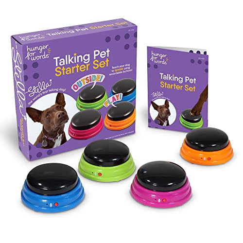 Hunger for Words Talking Buttons Starter Set - Recordable Buttons to Teach Your Dog to Communicate, Dog Training Games