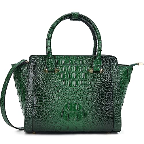 Chinllo Women Purse Crocodile Satchel Handbags Vegan Leather Top Handle Bag Classic Tote with Shoulder Strap